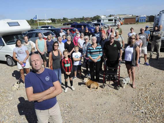 Motorhome enthusiasts who have backed the petition to reverse the ban on parking at the West Beach car park, on Hayling Island. Picture: Ian Hargreaves