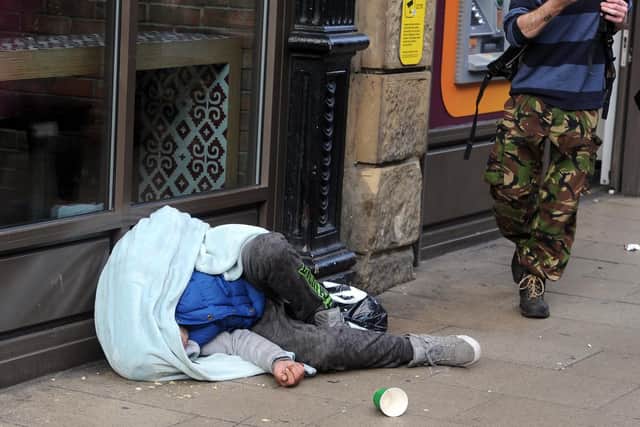 Homeless person on the streets
