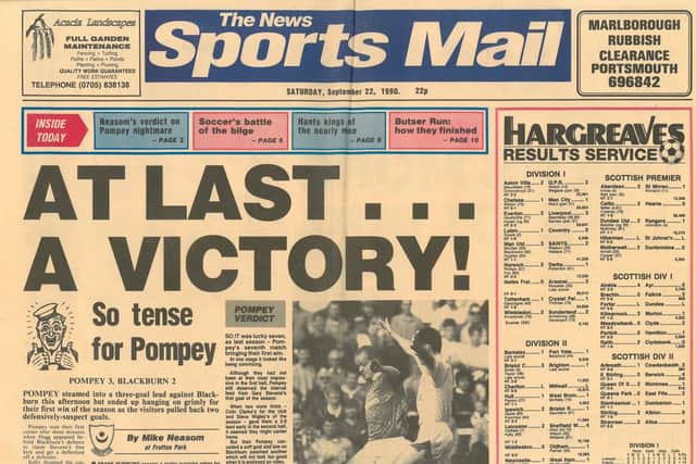 The front page of the Sports Mail on Saturday, September 22, 1990.