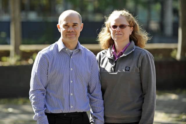 Rusty Brown and his partner Jacqui Denton outside Portsmouth Crown Court. Picture Ian Hargreaves  (180921-1)