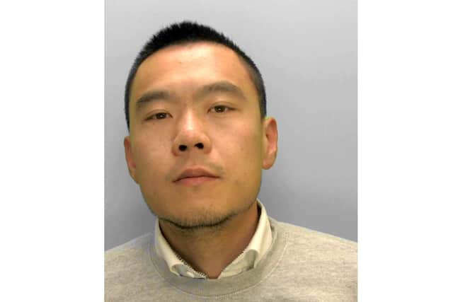Kevin Zhou of Bognor was jailed for three years after his Jaguar, which was being driven at 100mph, collided with a 4x4 driven by Rusty Brown, of Bognor. 
Mr Brown needed a leg amputation after the crash.
Pictures: Sussex police