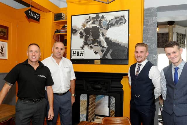 From left, Andy Rutter, Stuart Muir, partners at AG Rutter Ltd with Sean Barnes and Andy Hobbs, directors at the Eldon Arms pub. Picture: Sarah Standing