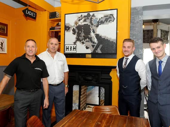 From left, Andy Rutter, Stuart Muir, partners at AG Rutter Ltd with Sean Barnes and Andy Hobbs, directors at the Eldon Arms pub. Picture: Sarah Standing