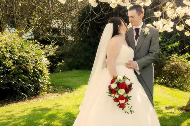 The newlyweds were full on love on their wedding day. Picture: Kirsty Robbins Photography