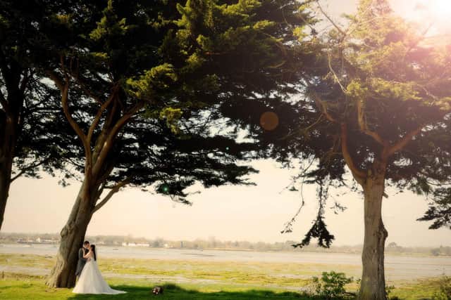 Ellie and Luke Hayden at The Langstone Hotel on their big day. Picture: Kirsty Robbins Photography