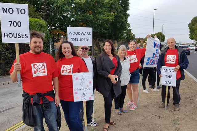 Activists campaign against plans for homes next to Newgate Lane. Picture: Supplied