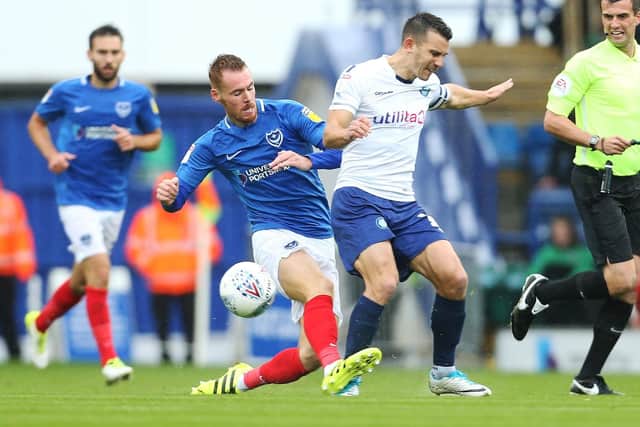 Tom Naylor, typically, in the thick of the action against Wycombe Picture: Joe Pepler