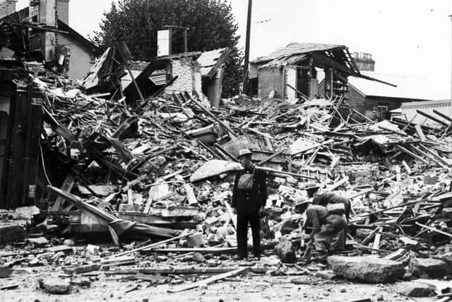 Albert Road, Southsea, during The Blitz