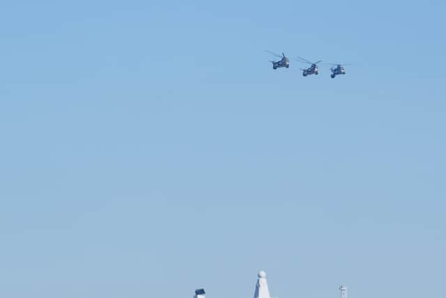 Sea Kings make their last flight. Picture: Habibur Rahman