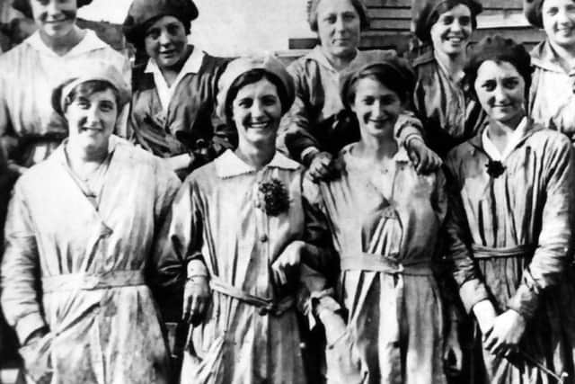 Although several thousand men were employed in the dockyard, several hundred girls also did their bit