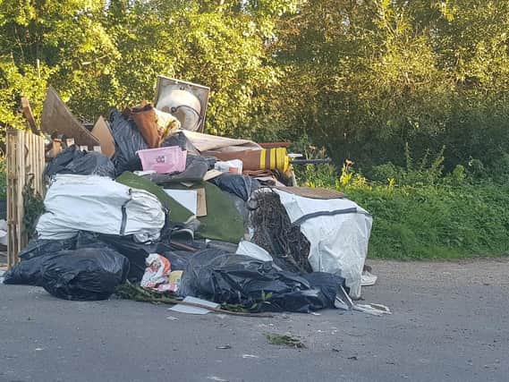 Fly-tipping in Pigeon House Lane, Southwick, which has sparked anger from residents. Photo: Samantha Mills