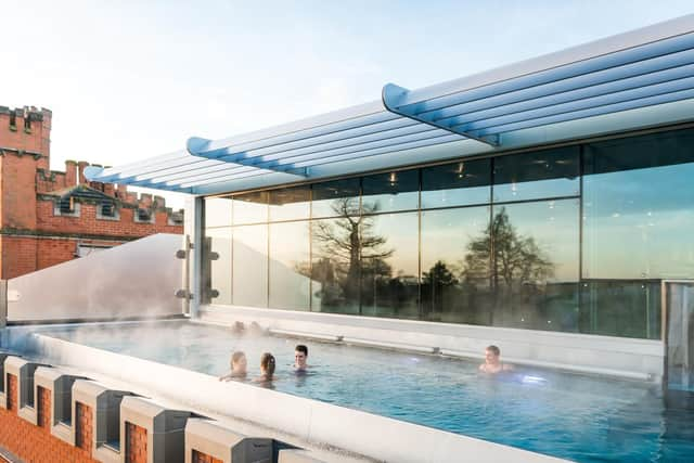 The roof top pool.