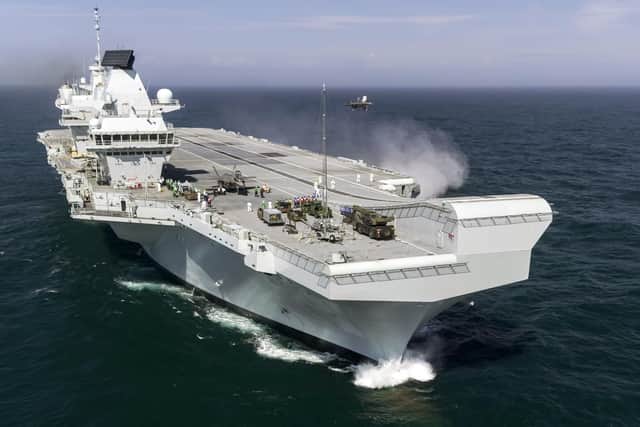 The second jet comes in to land on HMS Queen Elizabeth