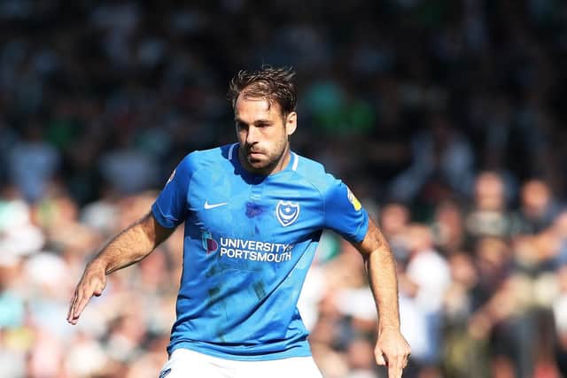 Brett Pitman returns to Pompey's starting line-up at Rochdale. Picture: Joe Pepler