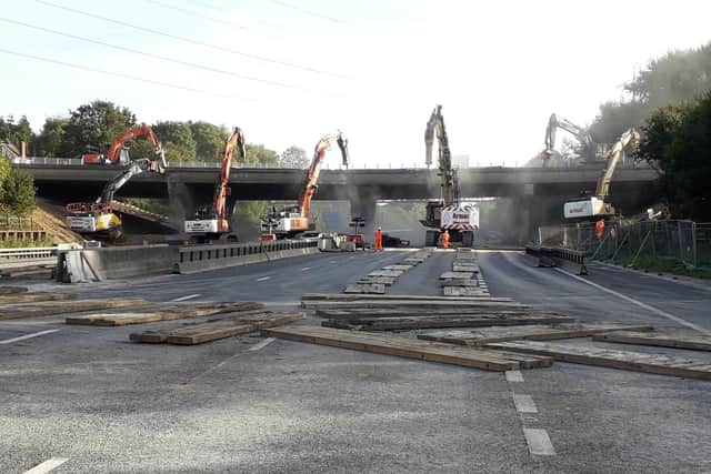 Work on the Romsey bridge of the M27, between junction 3 and 4. Picture: Highways England