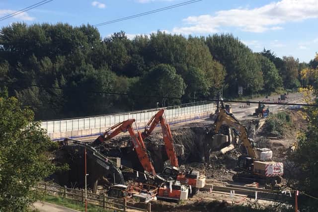 Work on the Romsey bridge of the M27, between junction 3 and 4. Picture: Highways England