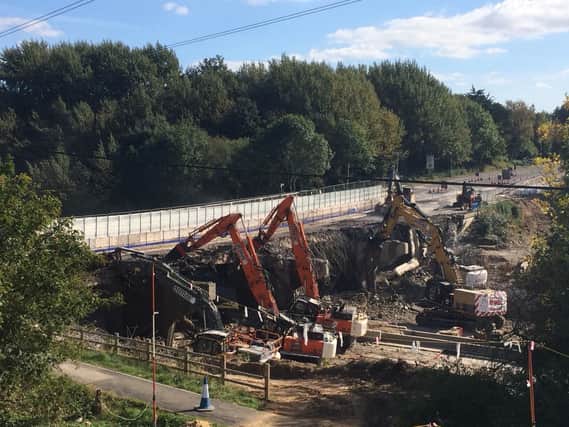 Work on the Romsey bridge of the M27, between junction 3 and 4. Picture: Highways England