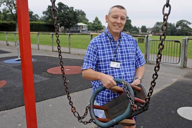 Mike Sceal, councillor for the Waterloo Ward, at the play area in Jubilee Park, Waterlooville. Picture: Malcolm Wells