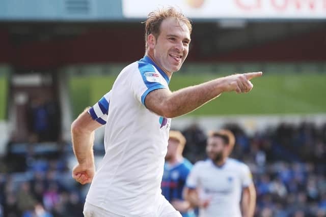 Brett Pitman's 29 goals in opening 50 matches puts him third on Pompey's post-war list. Picture: Joe Pepler
