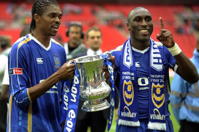 Sol Campbell, right, led the Blues to FA Cup glory in 2008. Picture: Steve Reid
