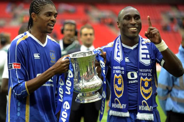 Sol Campbell, right, led the Blues to FA Cup glory in 2008. Picture: Steve Reid