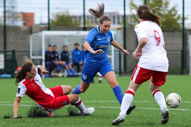 EJ May was very impressive as Pompey Women beat Poole. Picture: Jordan Hampton