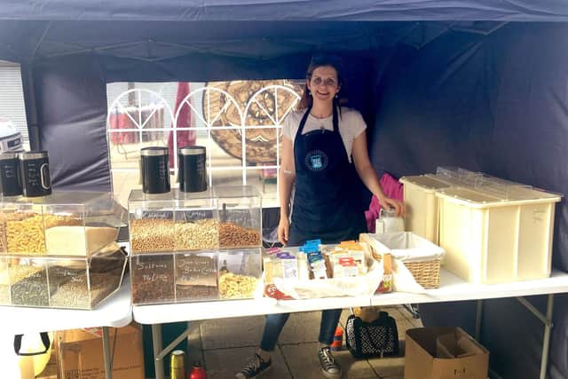 Laura Hayward at the Refill and Replenish stall. Picture: Lauren Wise