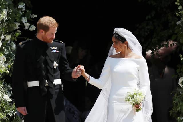 The Duke and Duchess of Sussex on their wedding day. Picture: PA