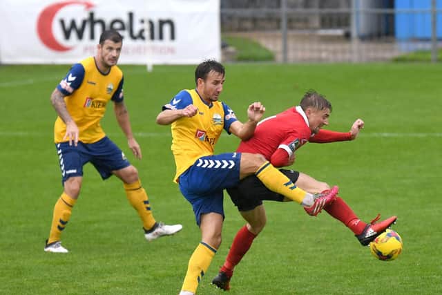 Matt Tubbs netted twice in Gosport Borough's defeat to Blackfield & Langley. Picture: Neil Marshall