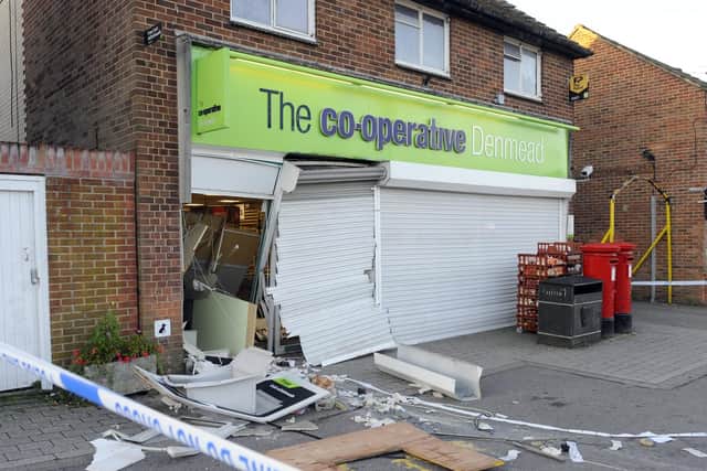 Police are at the scene of a Co-op in Denmead. Picture and video: Malcolm Wells