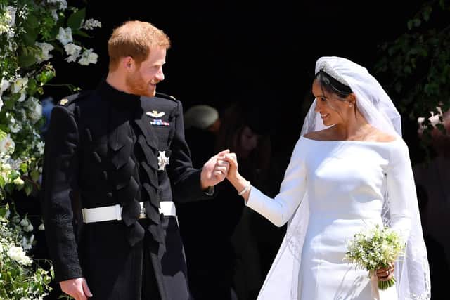 The Duke and Duchess of Sussex on their wedding day. Picture: Ben Stansall/PA Wire