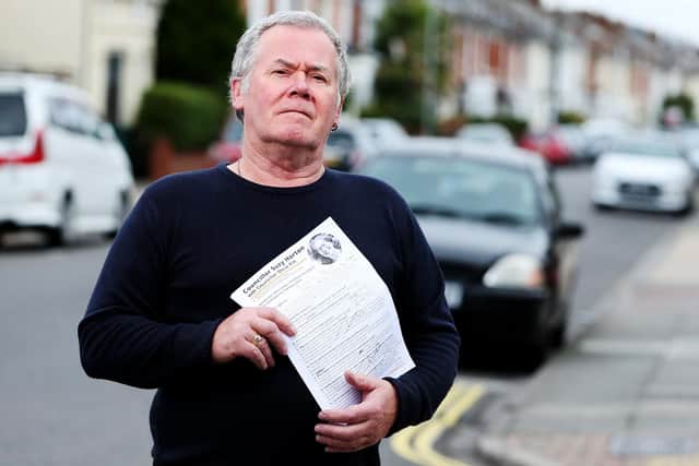 Resident Paul Smith is angry about Portsmouth City Council's proposed parking changes in Francis Avenue, changes which residents voted upon