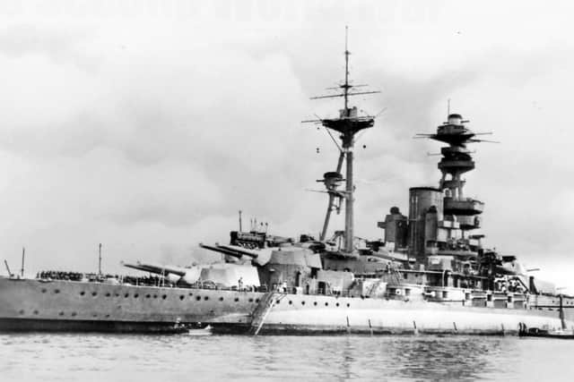 HMS Royal Oak, sunk at her Scapa Flow anchorage on October 14, 1939.