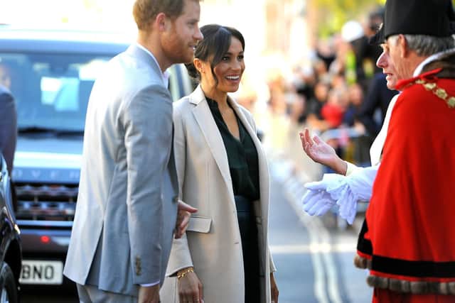 Harry and Meghan, Duke and Duchess of Sussex visit Chichester. Picture: Steve Robards