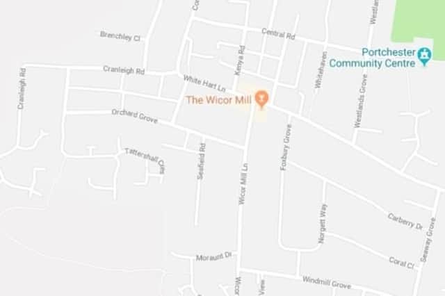 Affected area in Portchester. Google Maps.