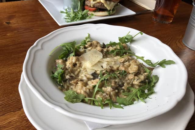 Wild mushroom and chicken risotto