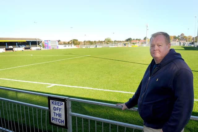Gosport Borough Football Club has been consistently vandalised. Rich Archer, stadium and bar manager, at the ground. Picture: Sarah Standing