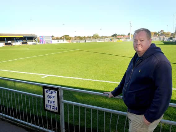 Gosport Borough Football Club has been consistently vandalised. Rich Archer, stadium and bar manager, at the ground. Picture: Sarah Standing