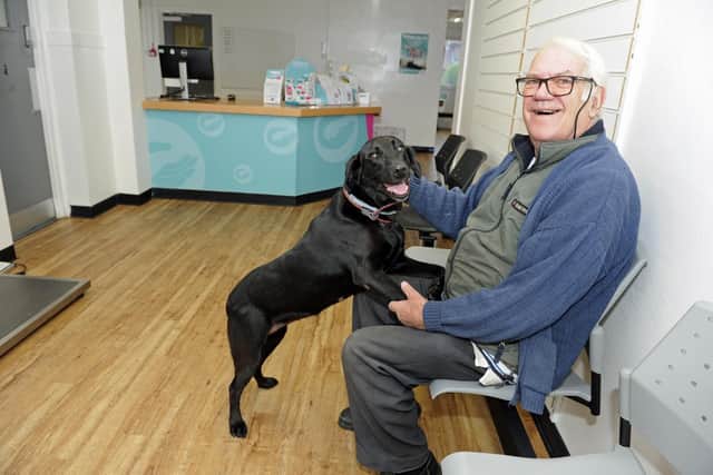Roy Sutton and Gladie were happy to be seen at Portsmouth PDSA Pet Hospital