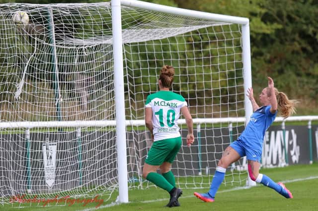 Molly Clark scores for Chichester City against Loughborough Foxes. Picture: Sheena Booker