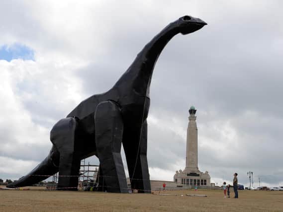 The giant Ultrasaurus erected on Southsea Common. Picture: Steve Reid
