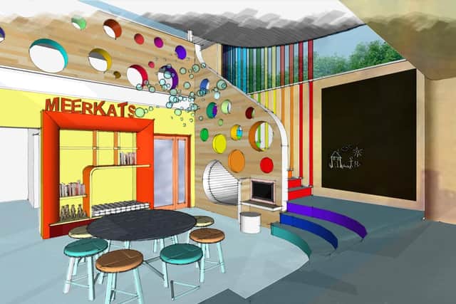 The Rowans Meerkat Service area will be a colourful and inviting space for children to play in