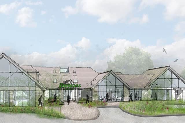 A CGI of what is outside of the hospice is expected to look like upon completion
