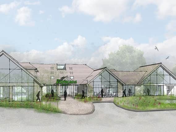 A CGI of what is outside of the hospice is expected to look like upon completion