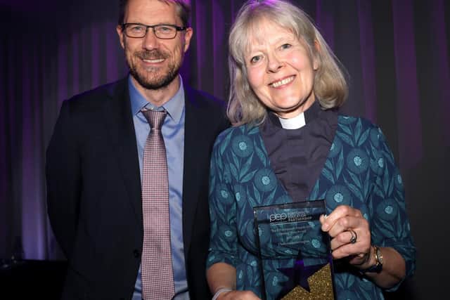 The editor of The News, Mark Waldron, presented the Unsung Hero award to Charlotte Hetherington from Arundel Court Primary School     Picture: Chris Moorhouse