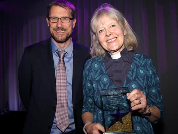 The editor of The News, Mark Waldron, presented the Unsung Hero award to Charlotte Hetherington from Arundel Court Primary School     Picture: Chris Moorhouse
