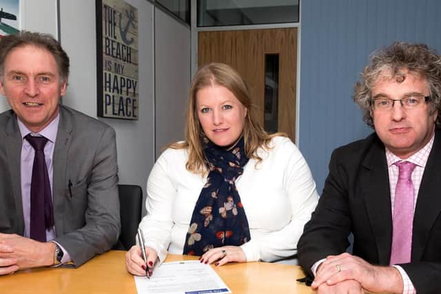 Councillor Simon Letts, leader of Southampton City Council , Councillor Donna Jones, leader of Portsmouth City Council and Councillor Jonathan Bacon, leader of Isle of Wight Council met two years ago to sign a bid for a combined authority
