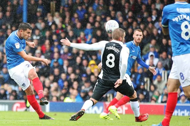 Gareth Evans has a shot at goal. Picture: Joe Pepler/Digital South