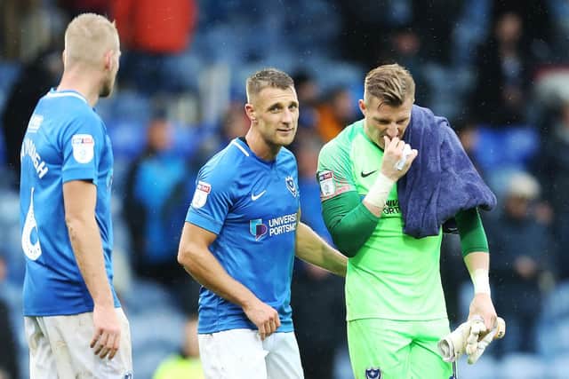 Lee Brown and Craig MacGillivray at the final whistle Picture: Joe Pepler