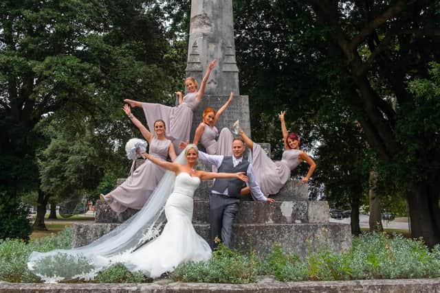 Helens bridesmaids, left to right: Katie, 23, Courtney, 12, Hannah, 19, Sally-Anne, 24